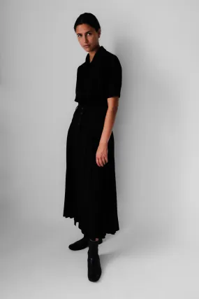 0057_BLACK RENE LEZARD PLEATED HIGH WAIST SKIRT