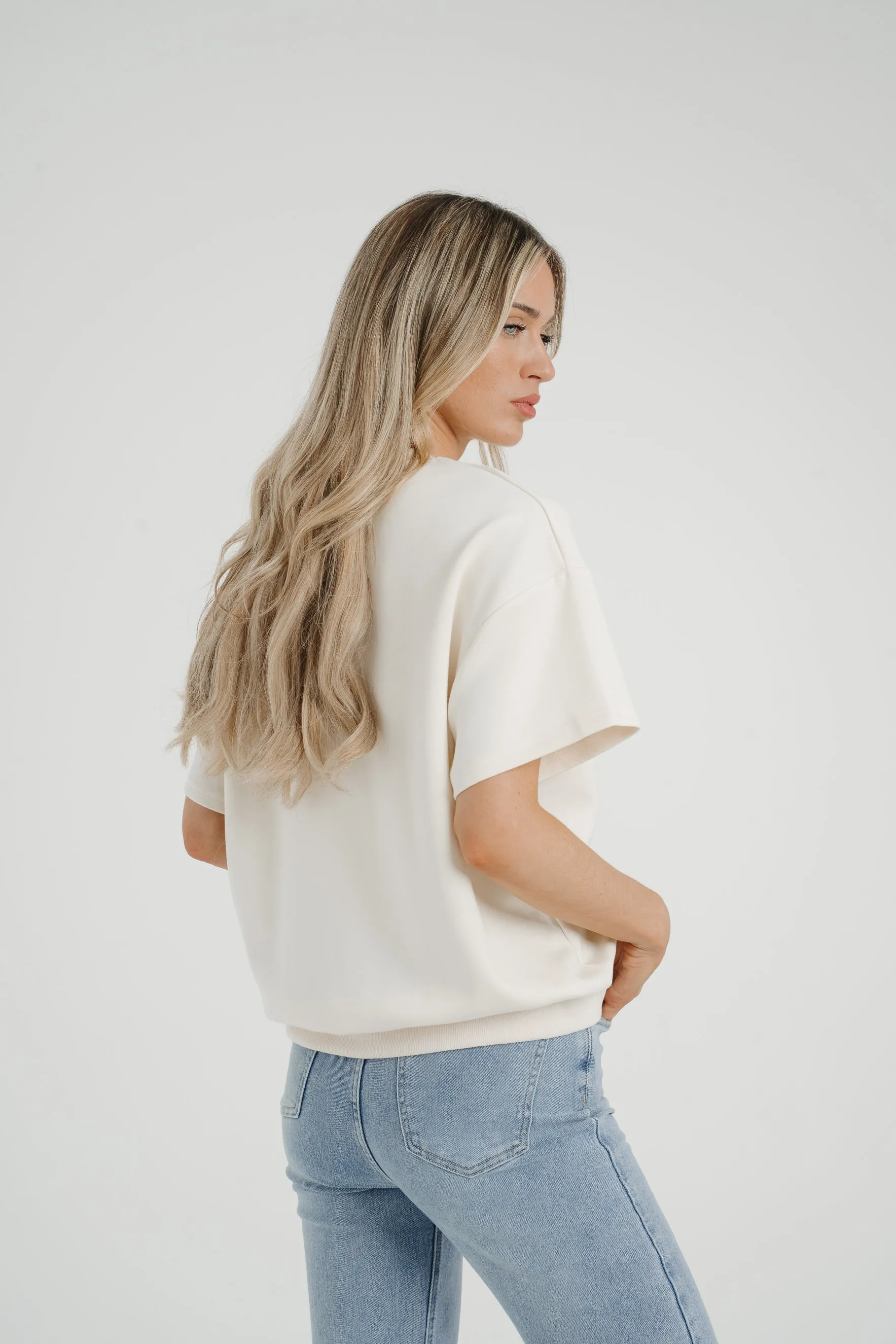 Ally Bow Front Top In Cream