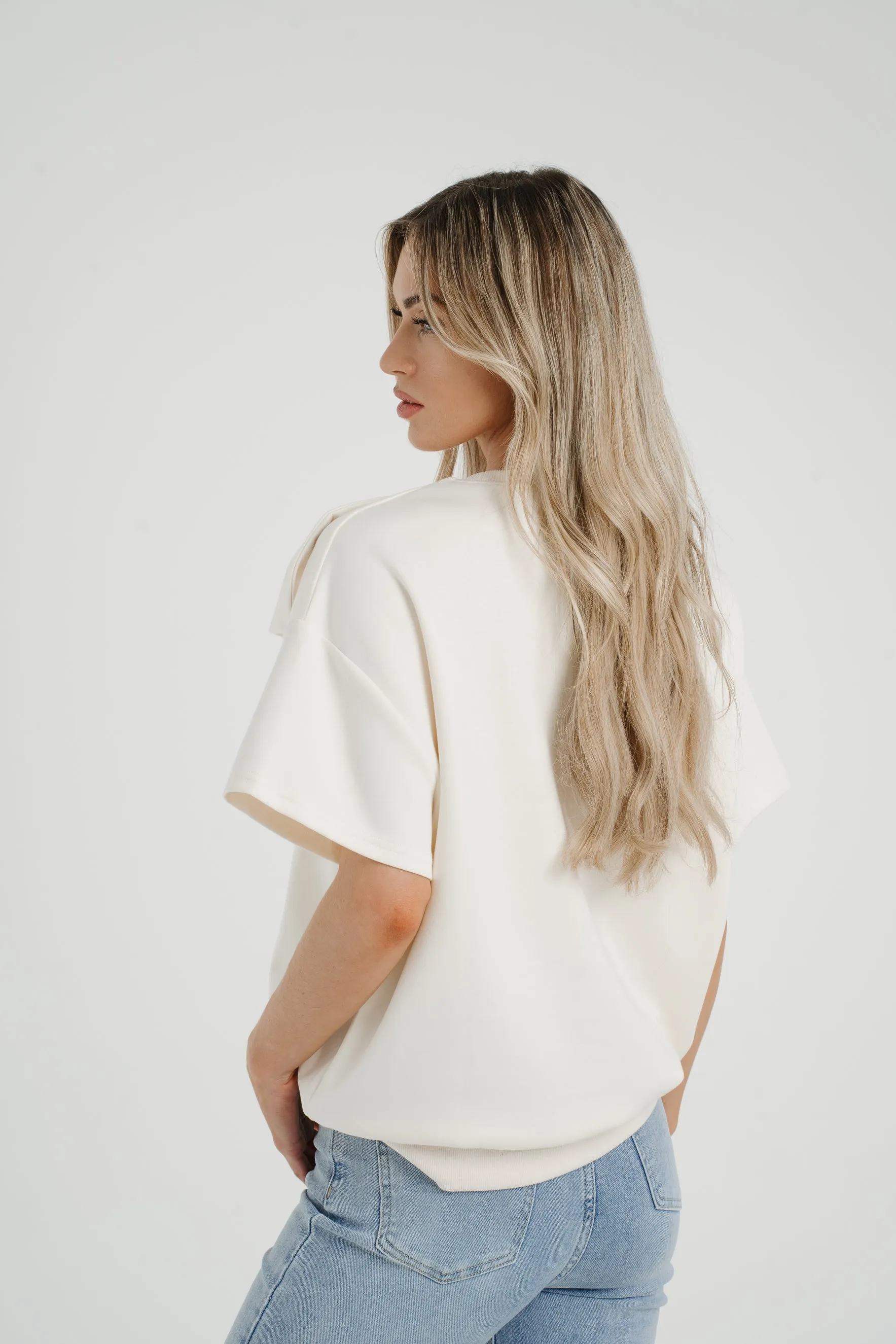 Ally Bow Front Top In Cream