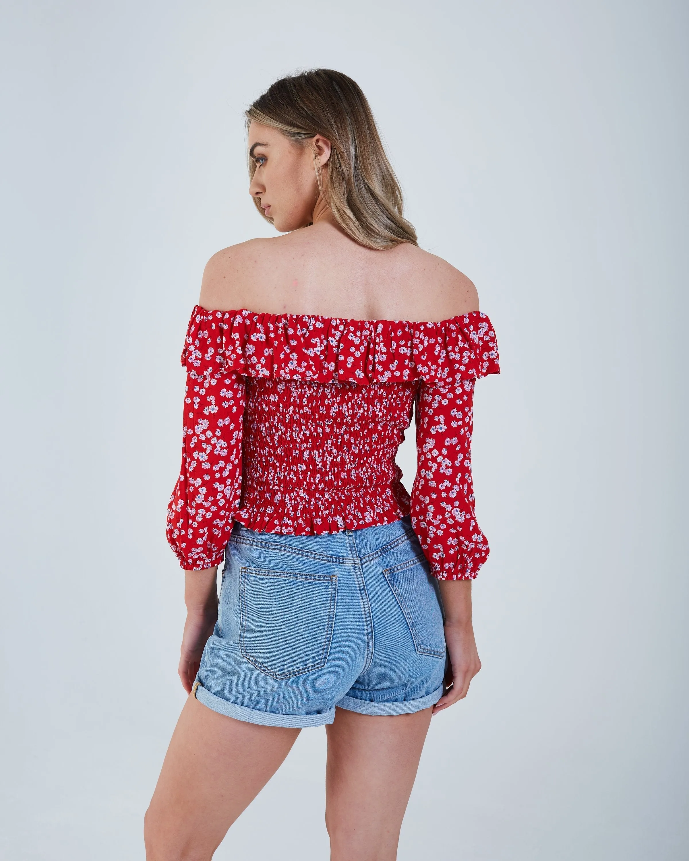 Axelle Top Red Floral