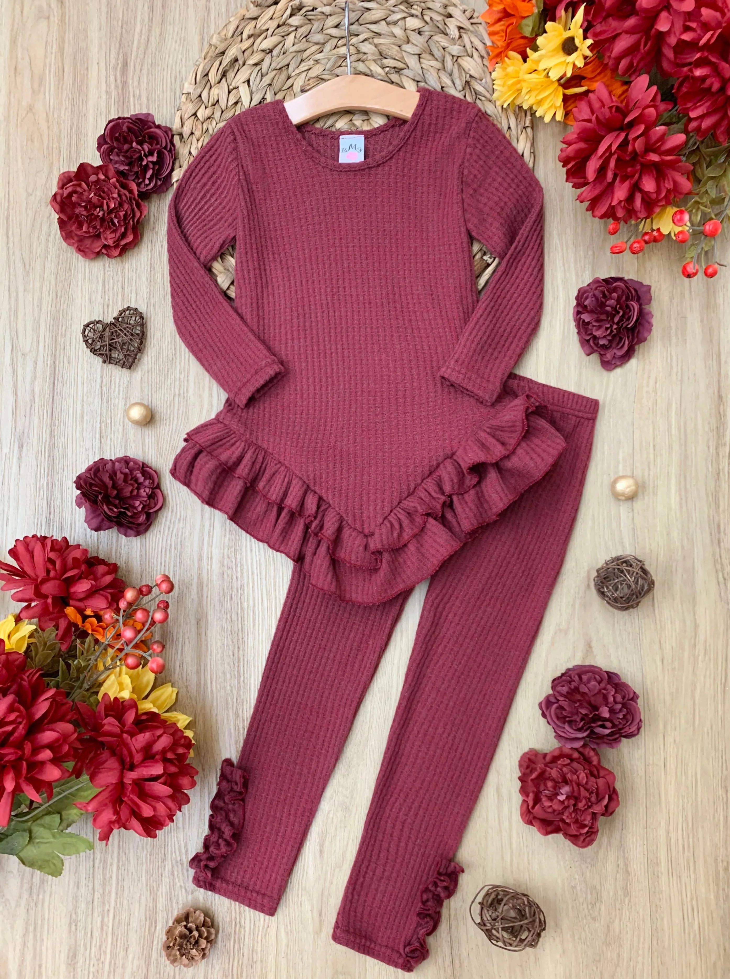 Berry Nice Waffle Knit Legging Set