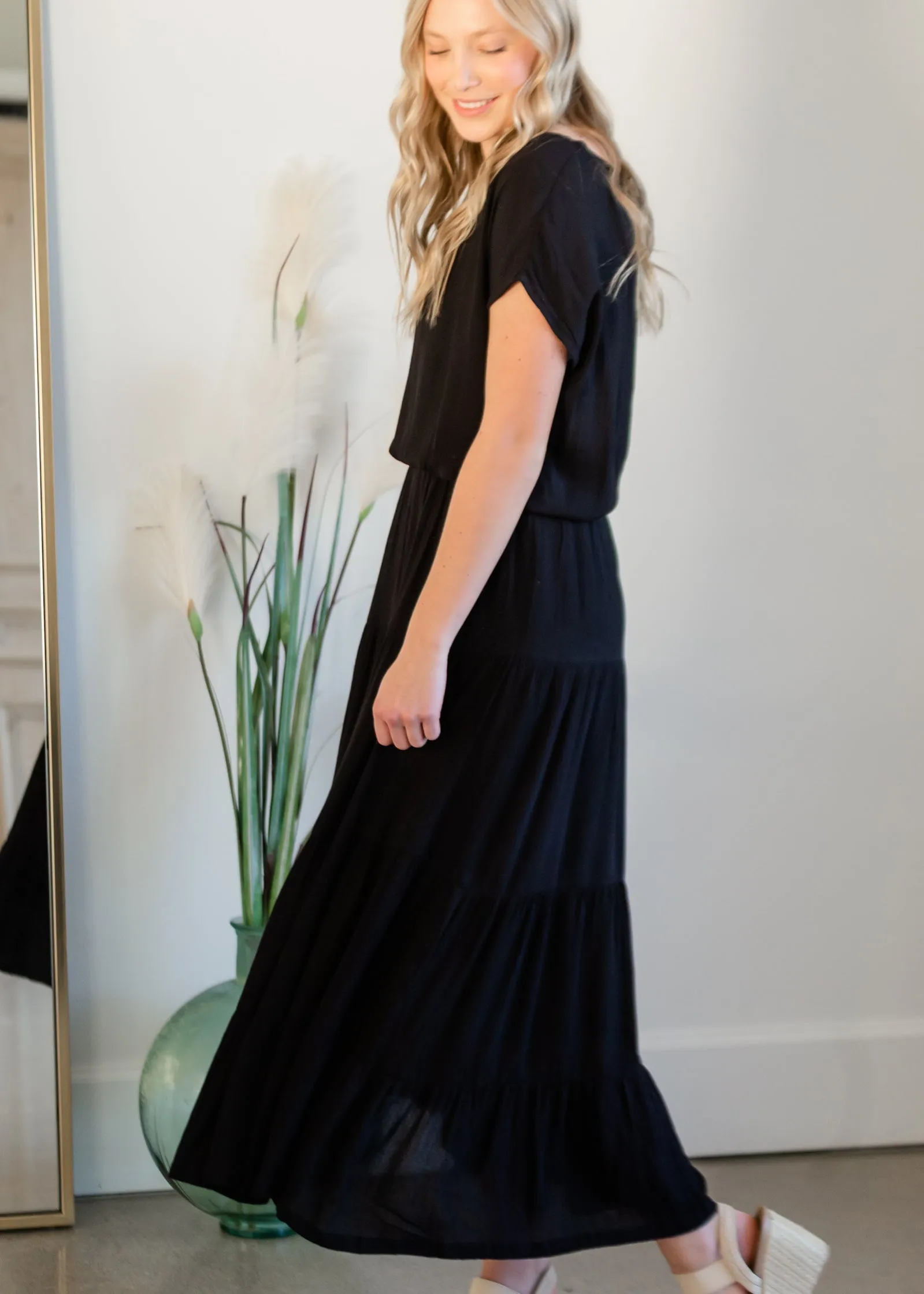 Black Tiered Ruffle Maxi Skirt - FINAL SALE