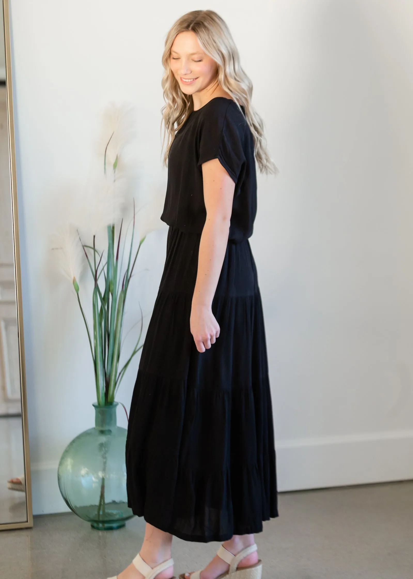 Black Tiered Ruffle Maxi Skirt - FINAL SALE