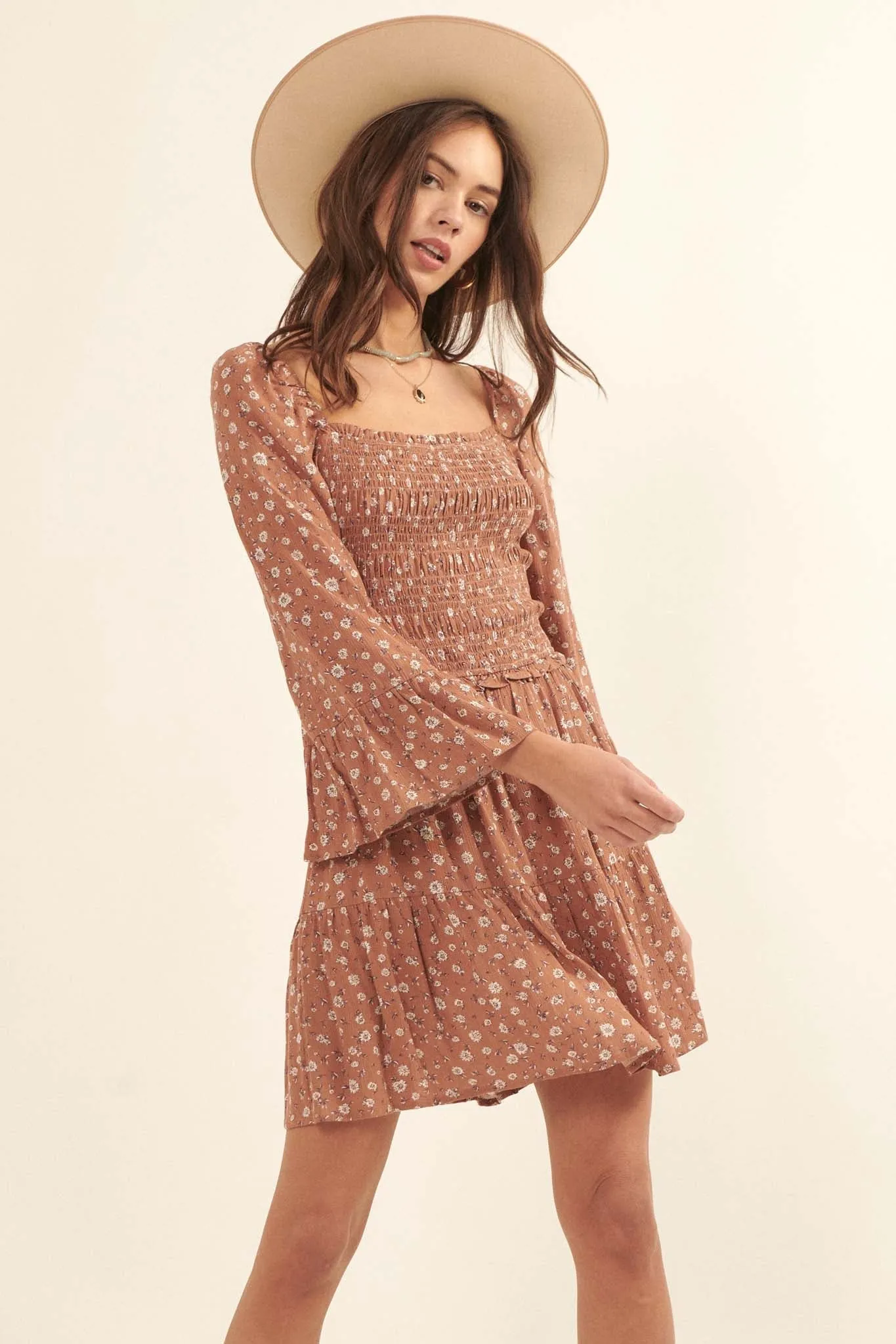 Blooming Meadow Smocked Floral Mini Dress