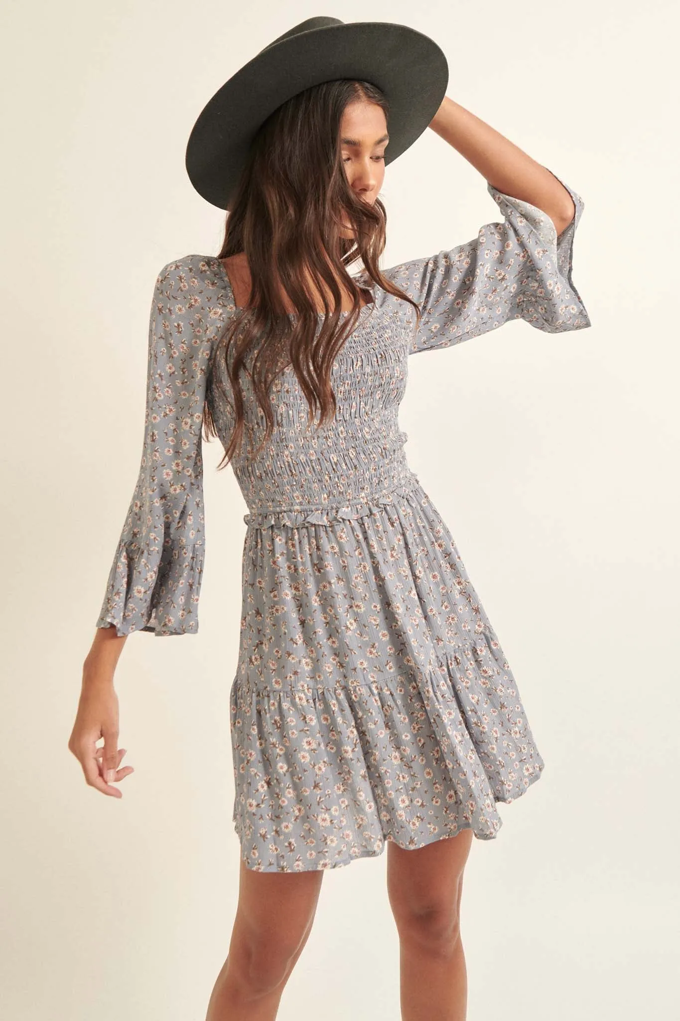 Blooming Meadow Smocked Floral Mini Dress