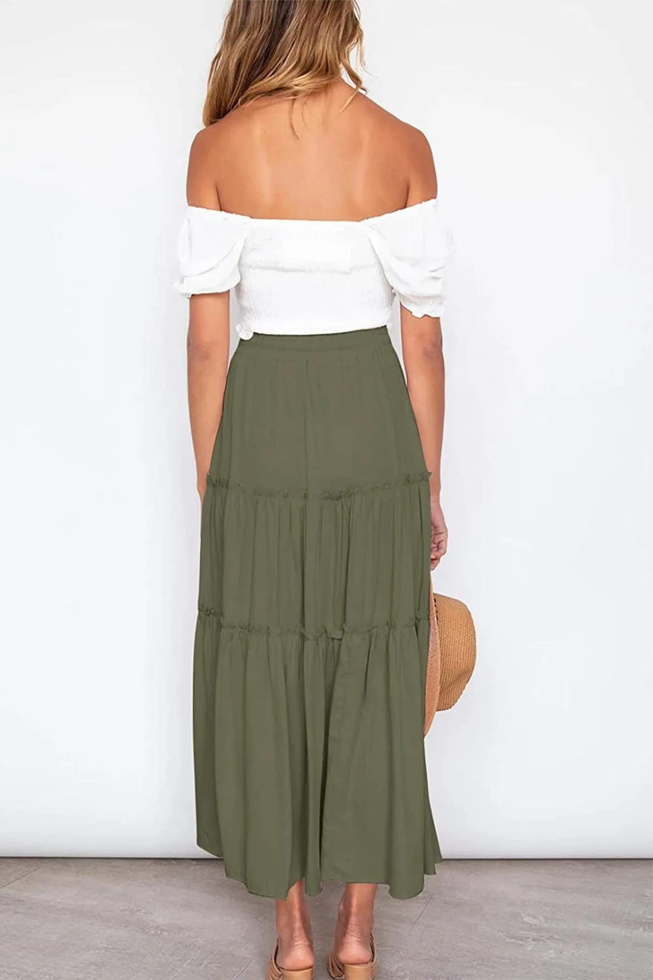 Bohemia High Waist Ruched Skirts