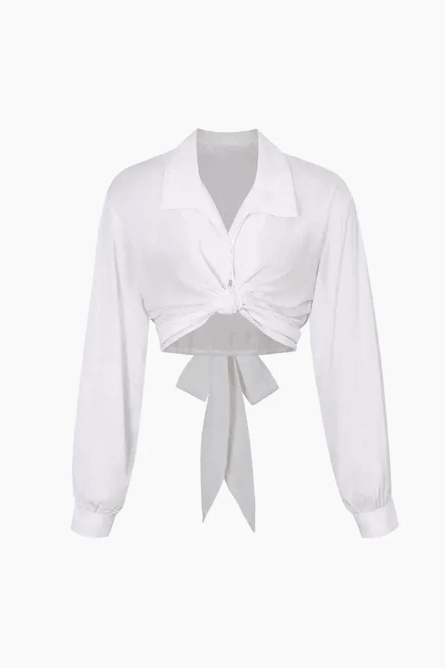 Bow Tie Waist Blouse