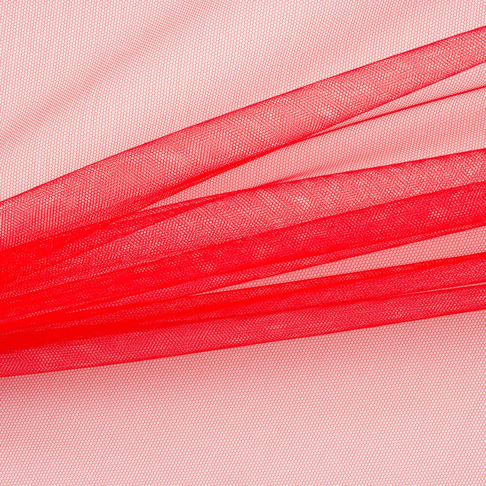 Bright Red Polyamide Tulle