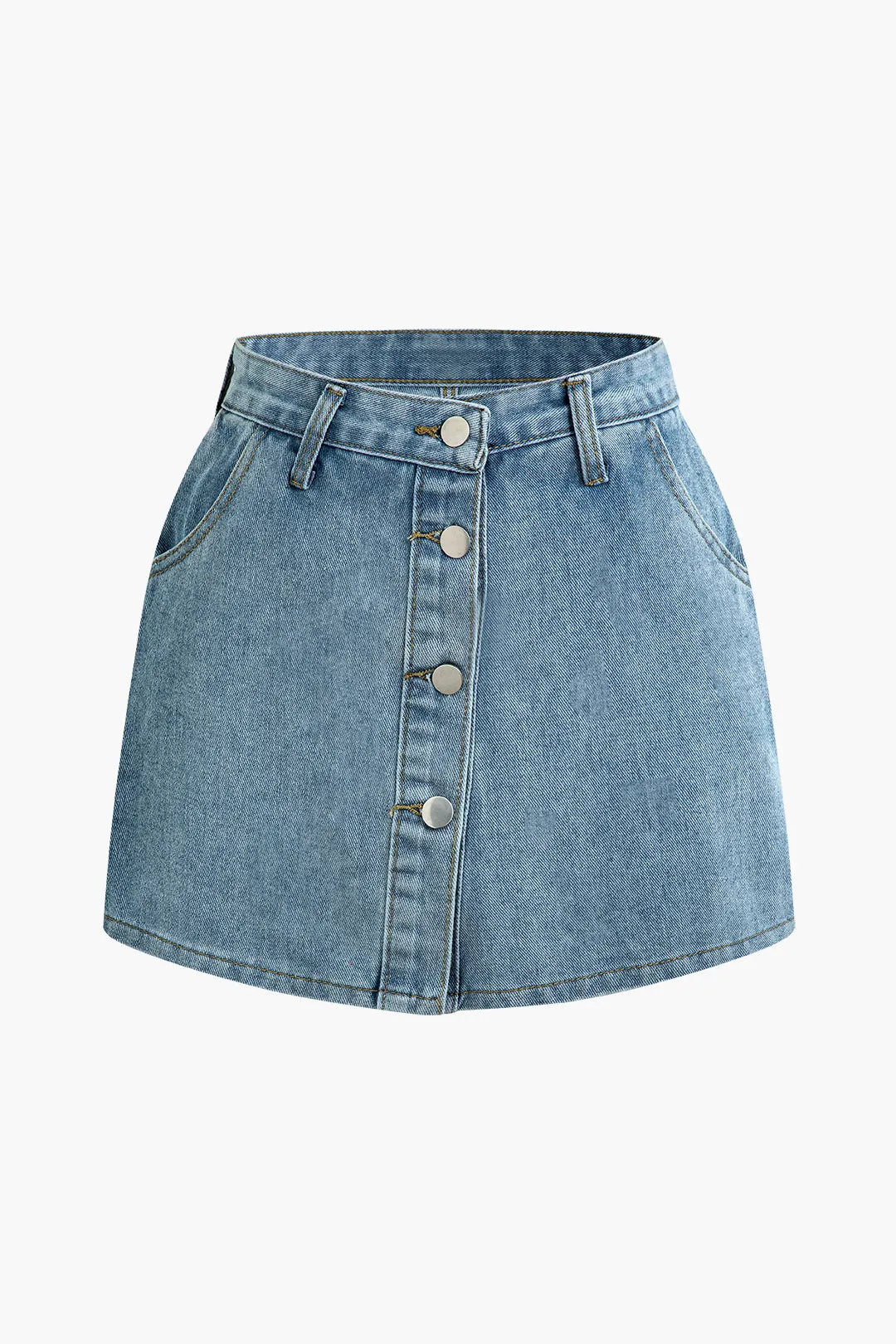 Button Up Denim Skort