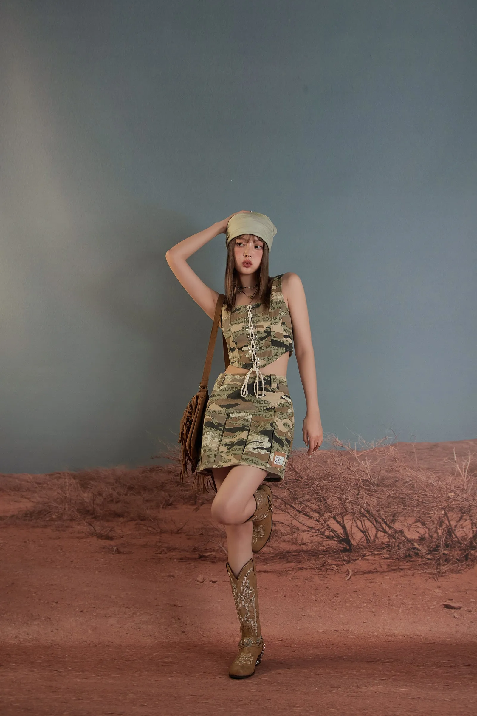 Camouflage High Waist Mini Skirt