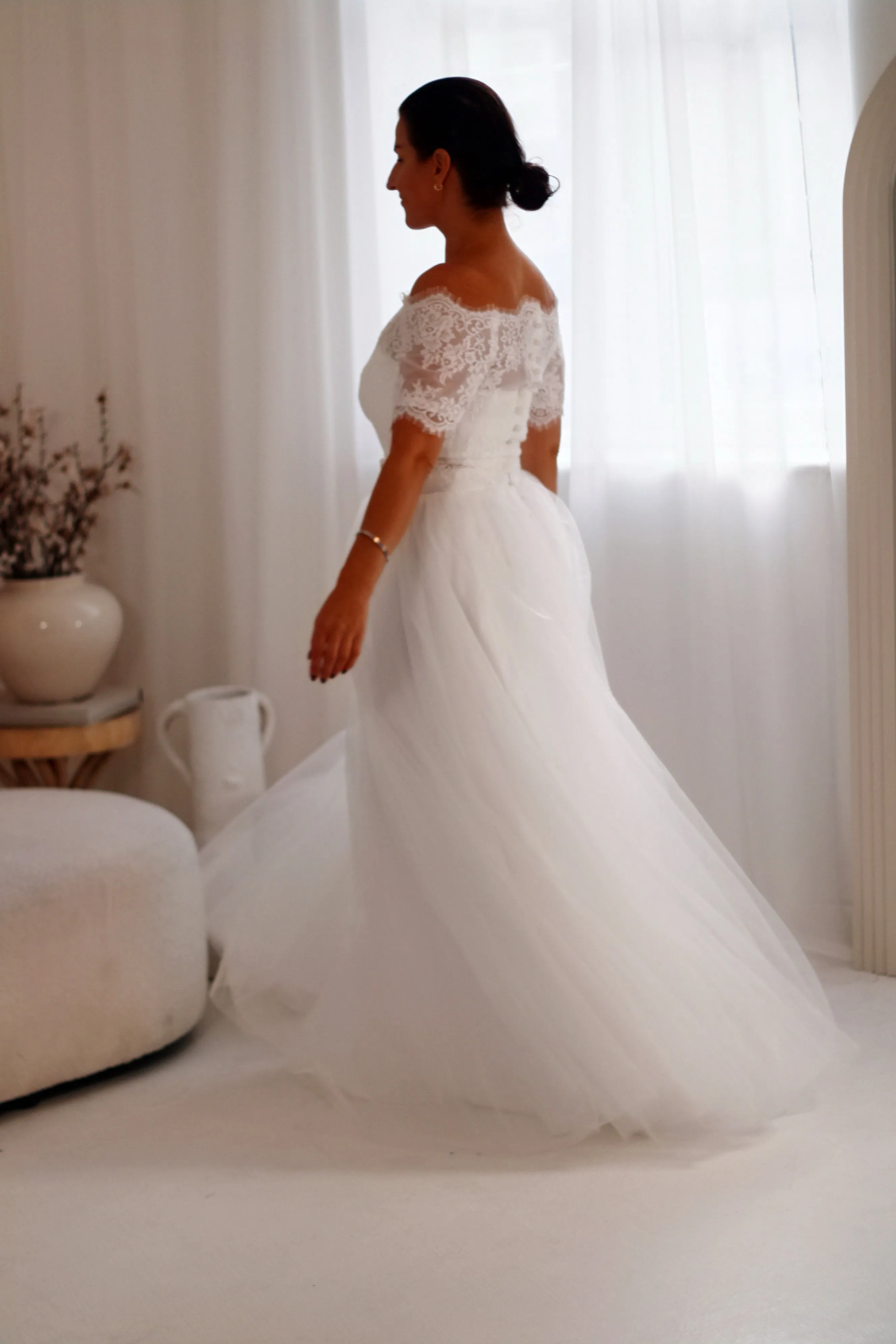 Chantilly Lace Two Piece Wedding Dress