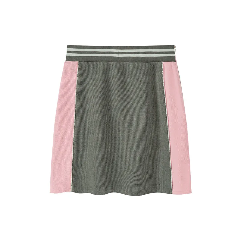 Chuu Fashion Two-Toned High Waist Skirt