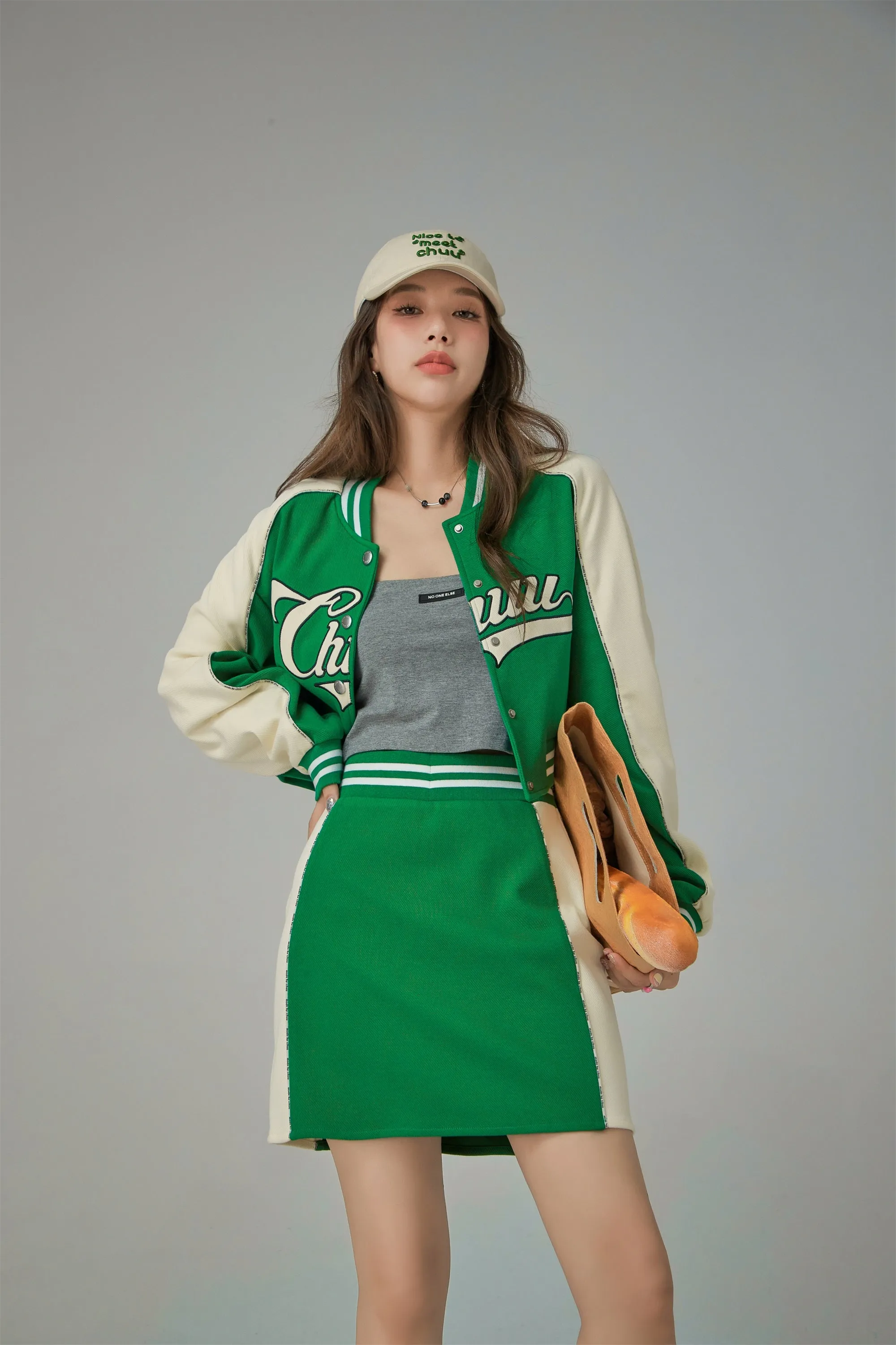 Chuu Fashion Two-Toned High Waist Skirt