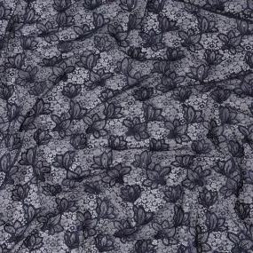 Classic Black Floral Guipure Lace Fabric-D17528