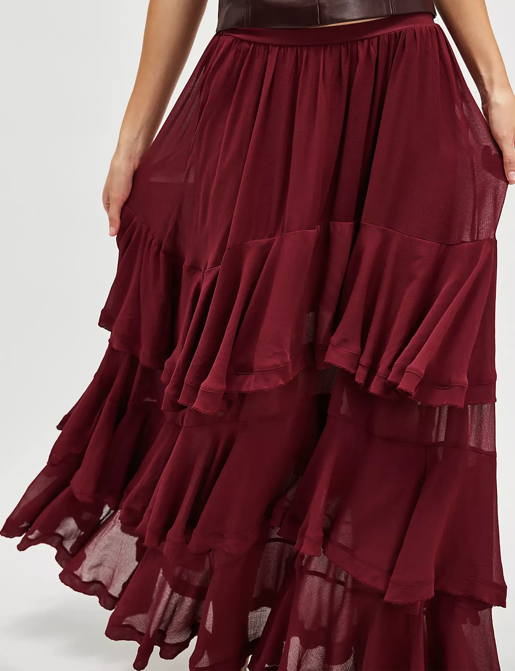 Clementine Maxi Skirt, Aged Red