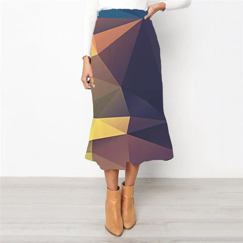 Colorful Skirts Women Cube School skirt Harajuku High waist skirts