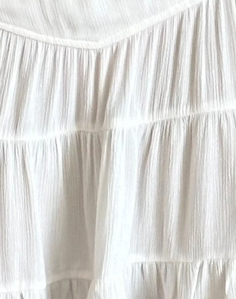 Dacita Mini Skirt in Crinkle Ivory