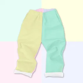 Denim Vintage Trousers - Pastel Colour Block