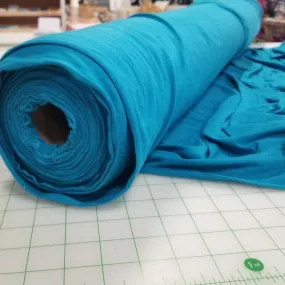 Designer Deadstock Rayon Wool  Stretch Jersey Turquoise Blue 5.5oz Knit- Sold by the yard