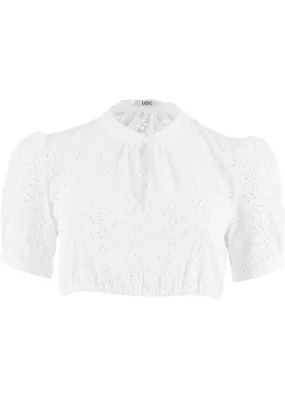 Dirndl blouse with hole lace Bpc Bonprix Collection, white