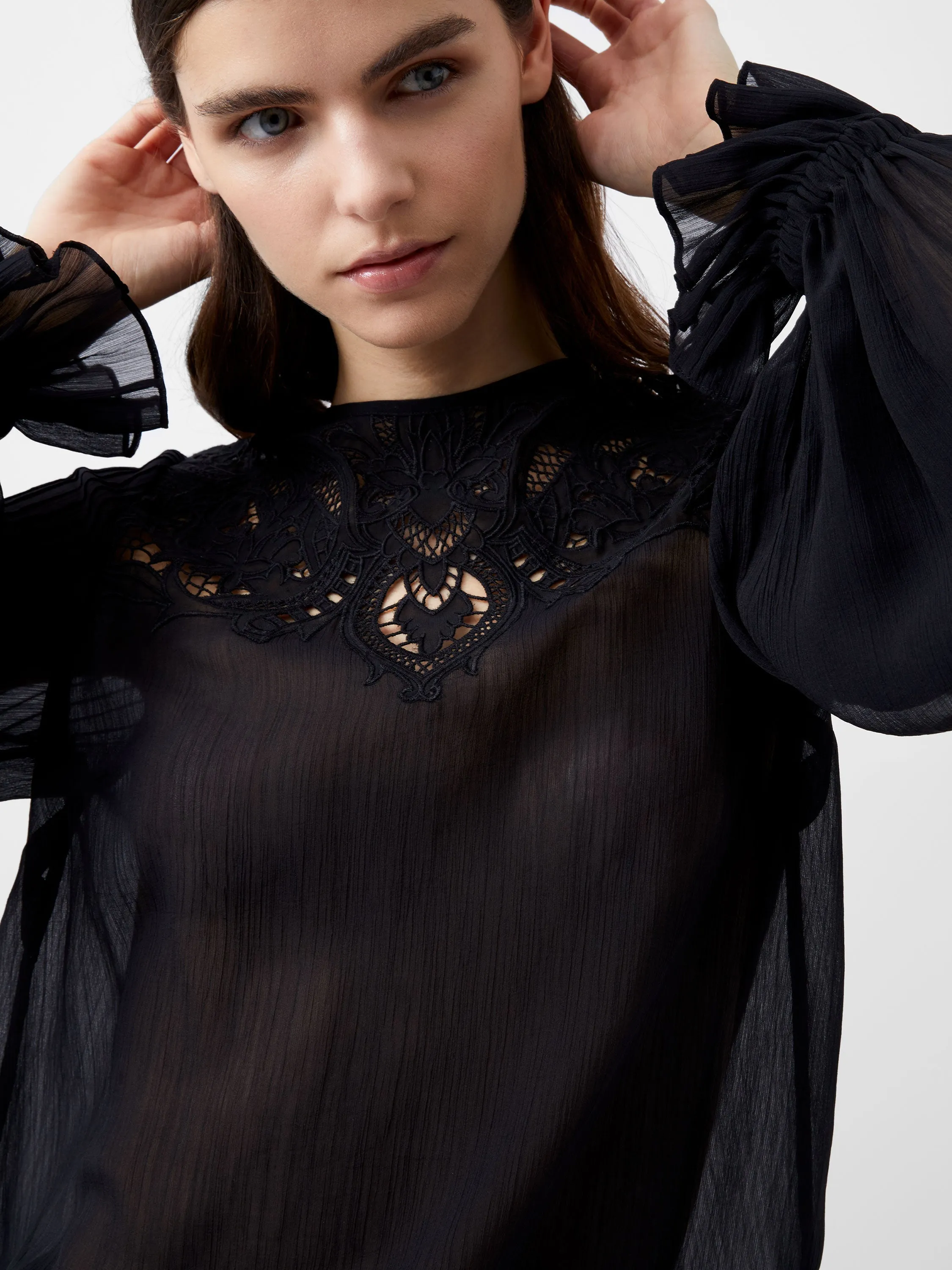 Emina Chiffon Lace Blouse