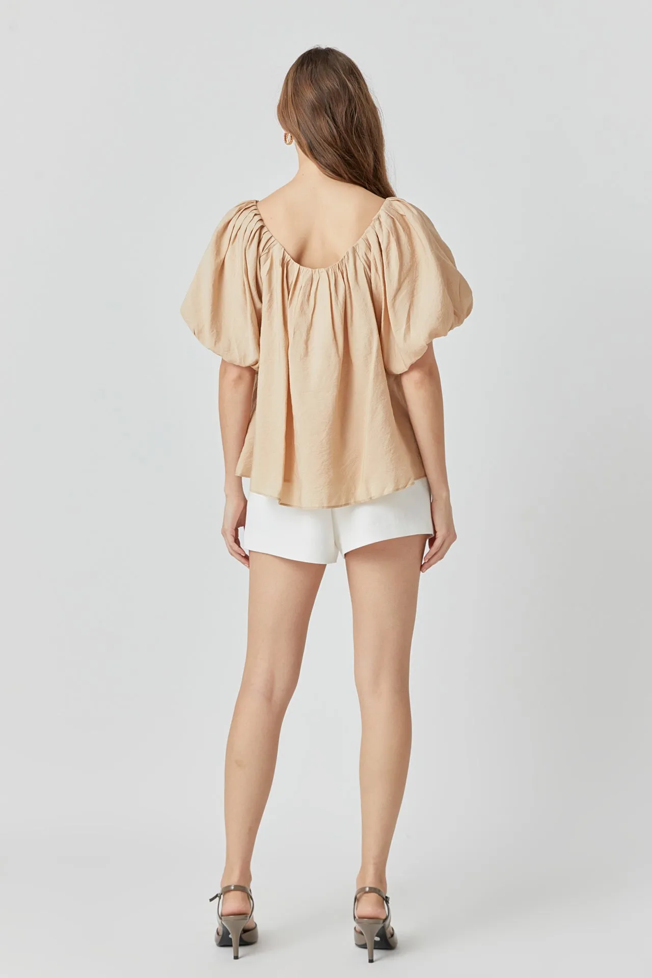 Endless Rose - Pleated Puff Sleeve Top