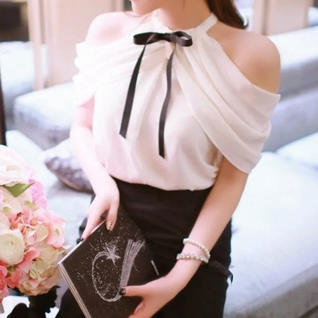 Fashion Short Sleeve Women Chiffon Tops