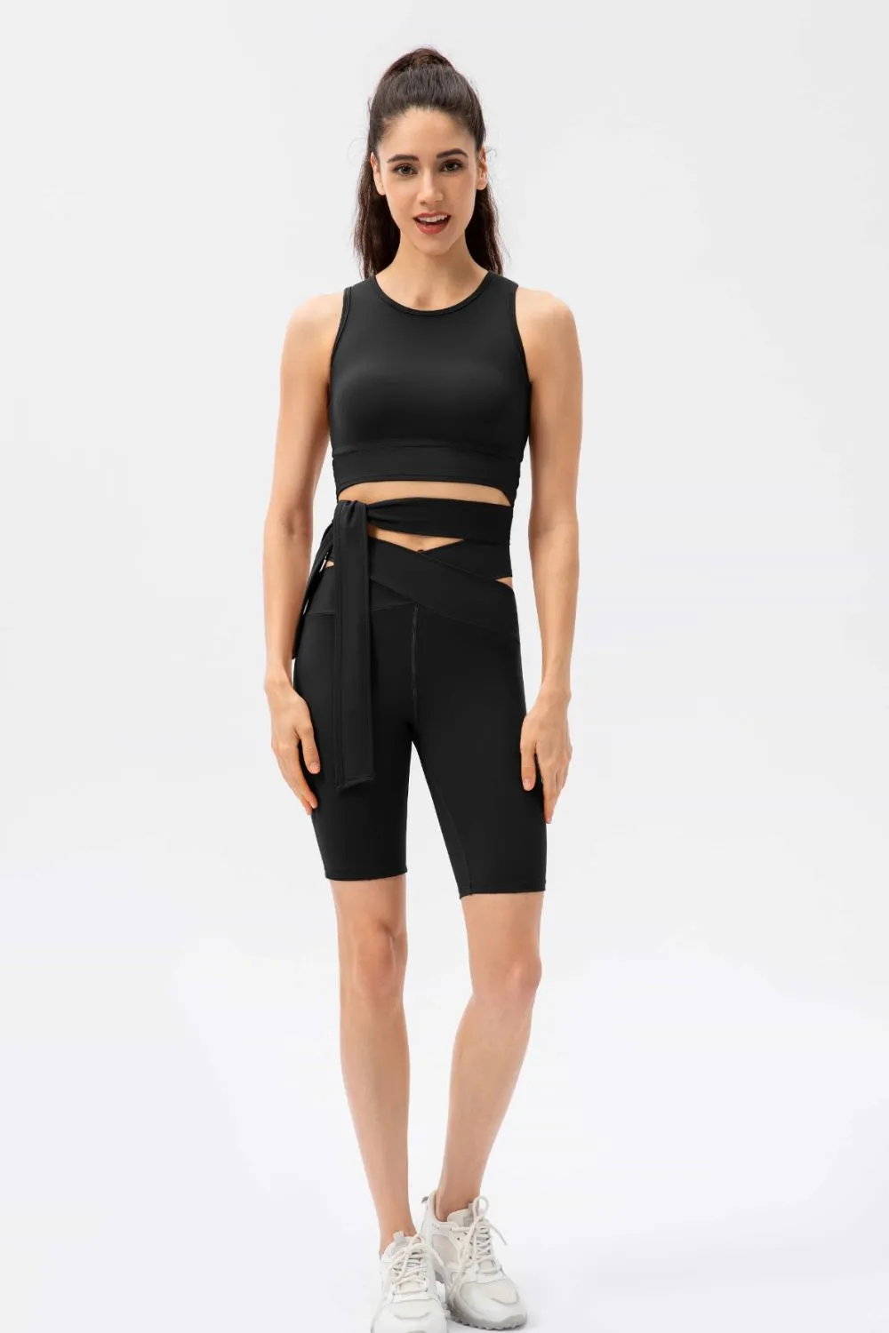 Feel Like Skin Crisscross Waist Biker Shorts