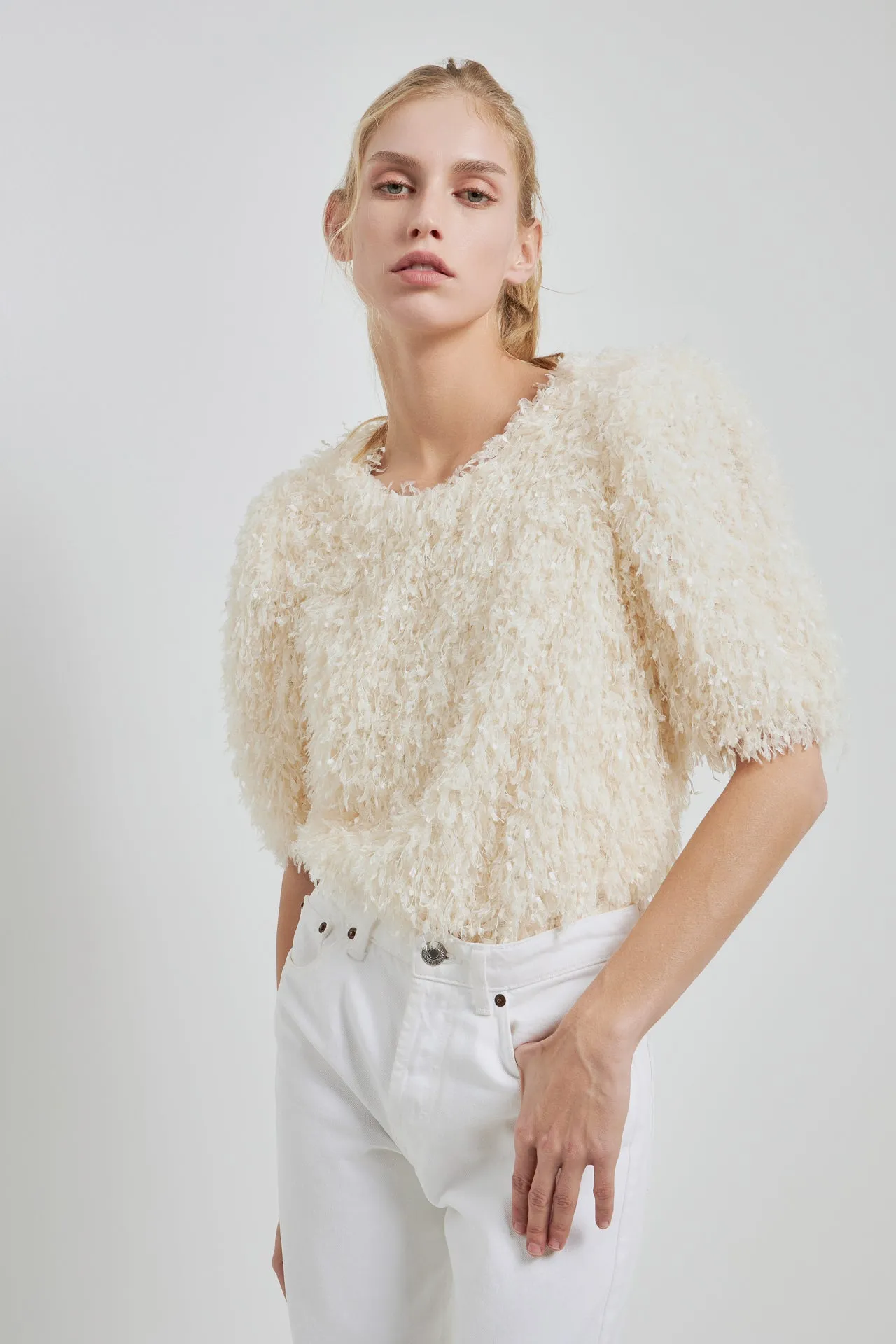 Fuzzy Feather Top