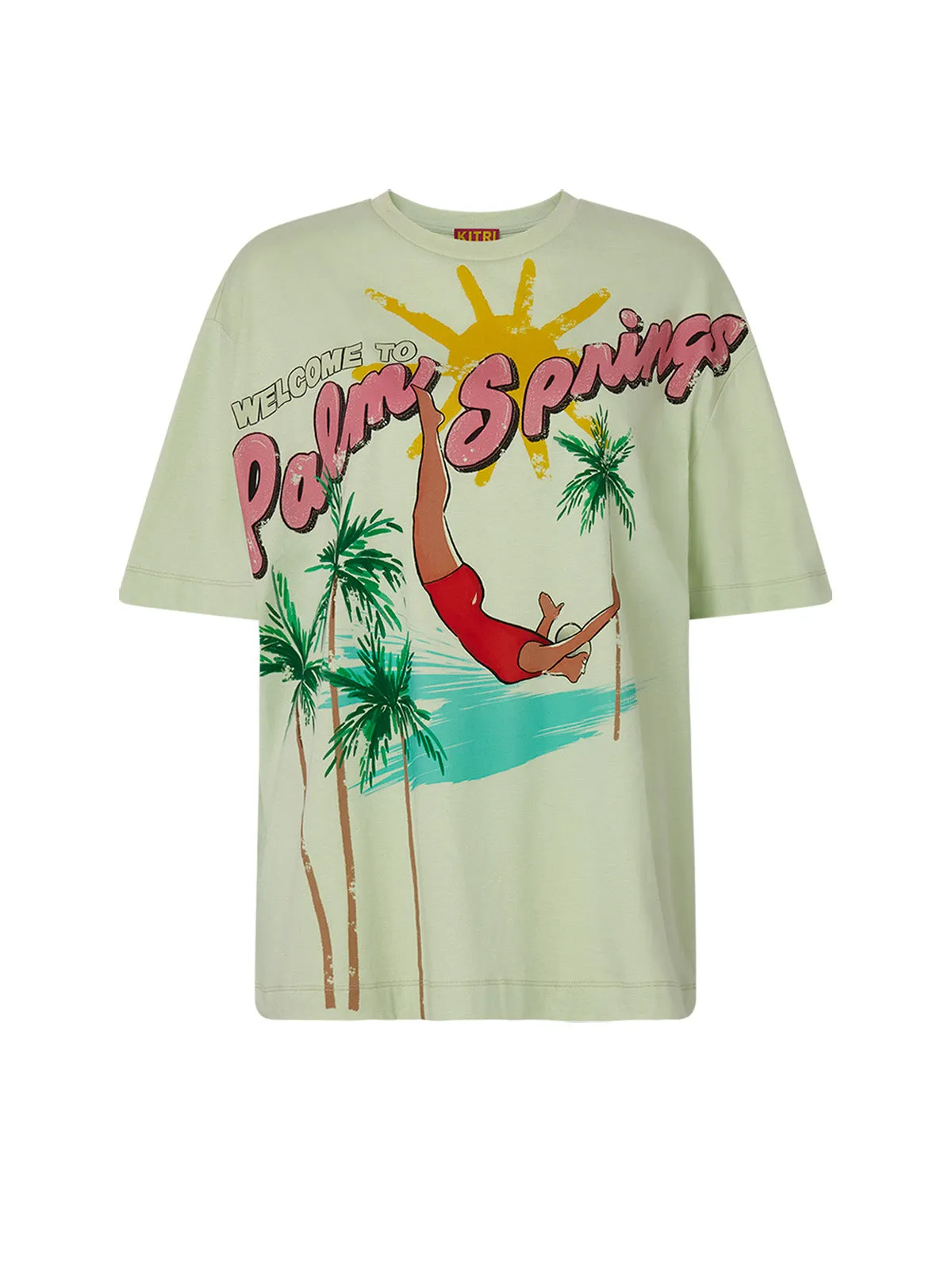 Gia Mint Green Palm Springs Print Oversized Tshirt