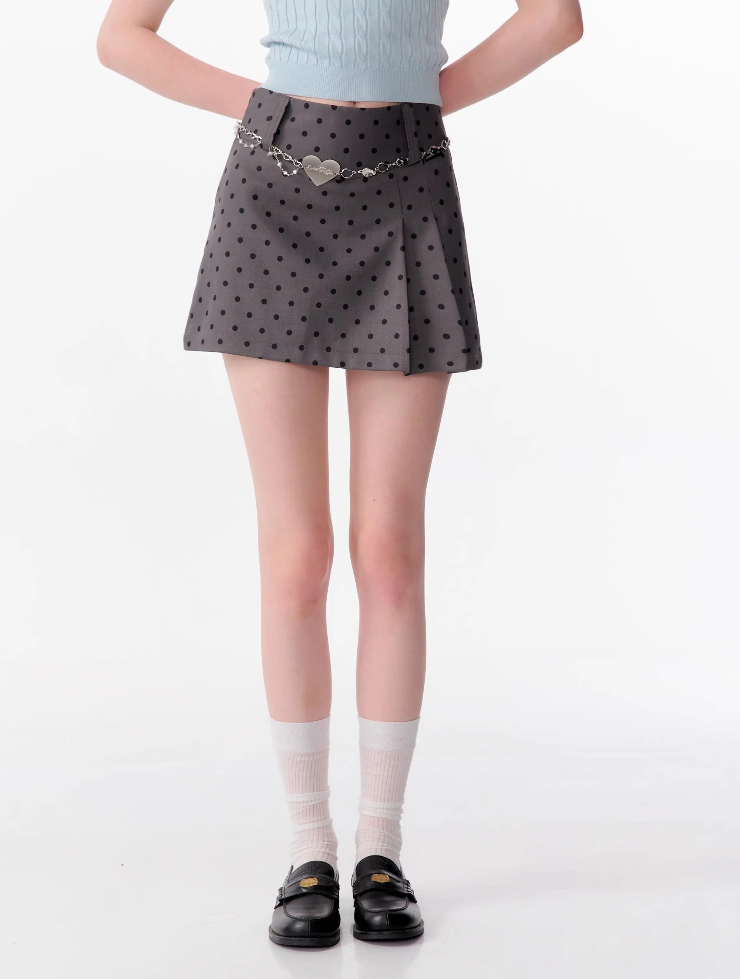 High Waist Polka Dot Mini Skirt