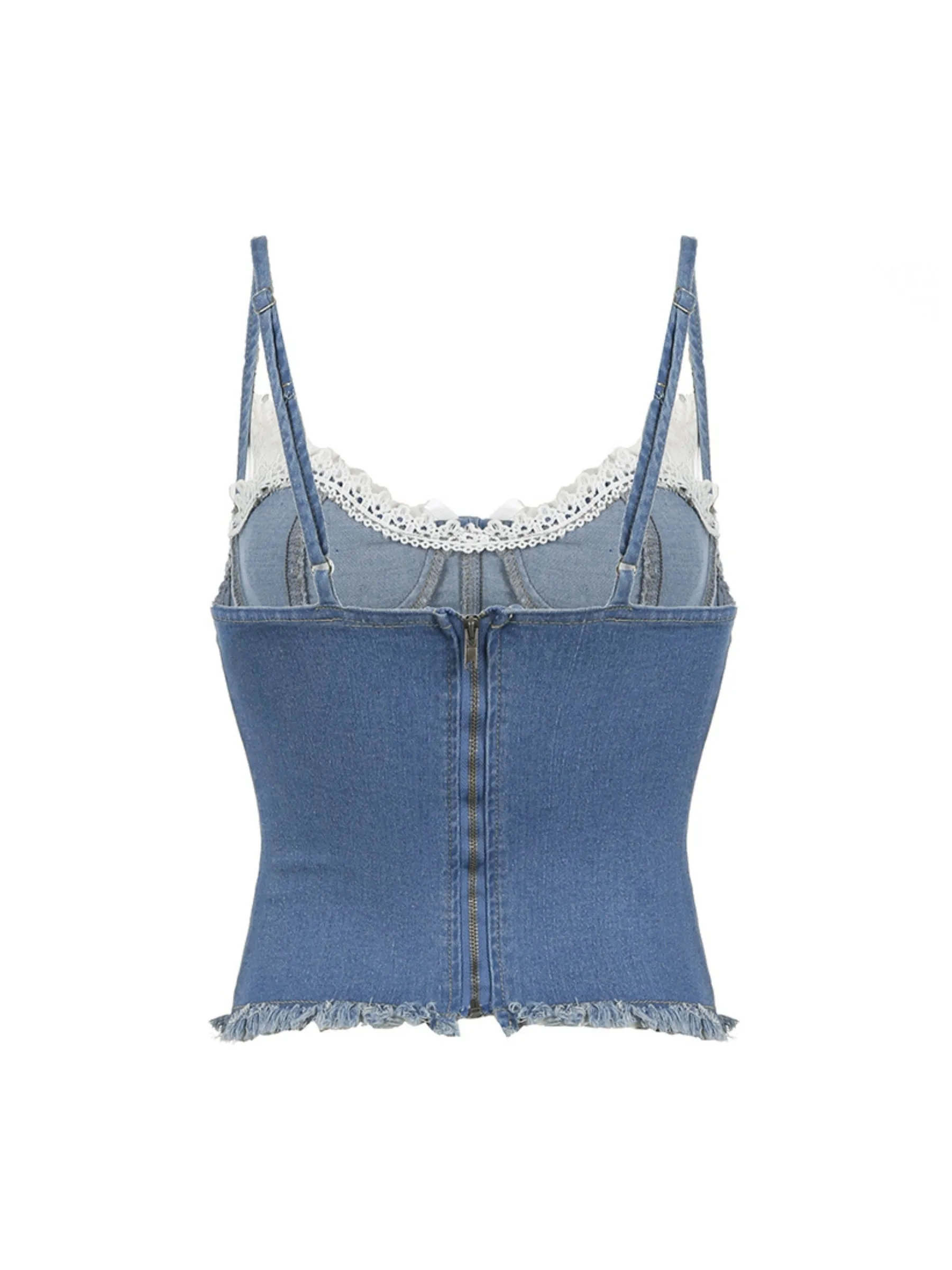 Kelsie Bow Detail Denim Top