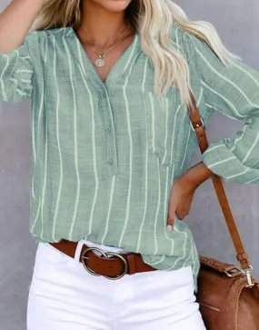 Light Summer Striped Shirt - Pastel Green