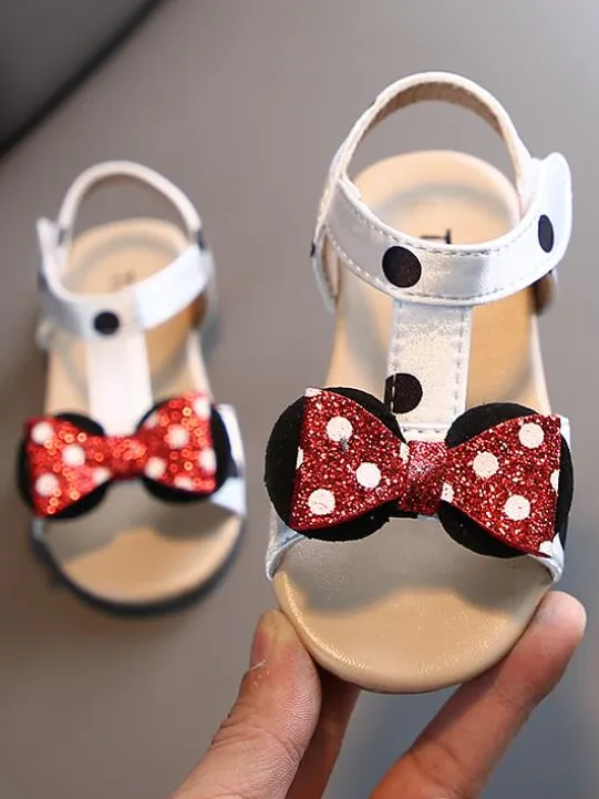 Lil' Miss Mouse Inspired Polka Dot Bow Sandals By Liv and Mia