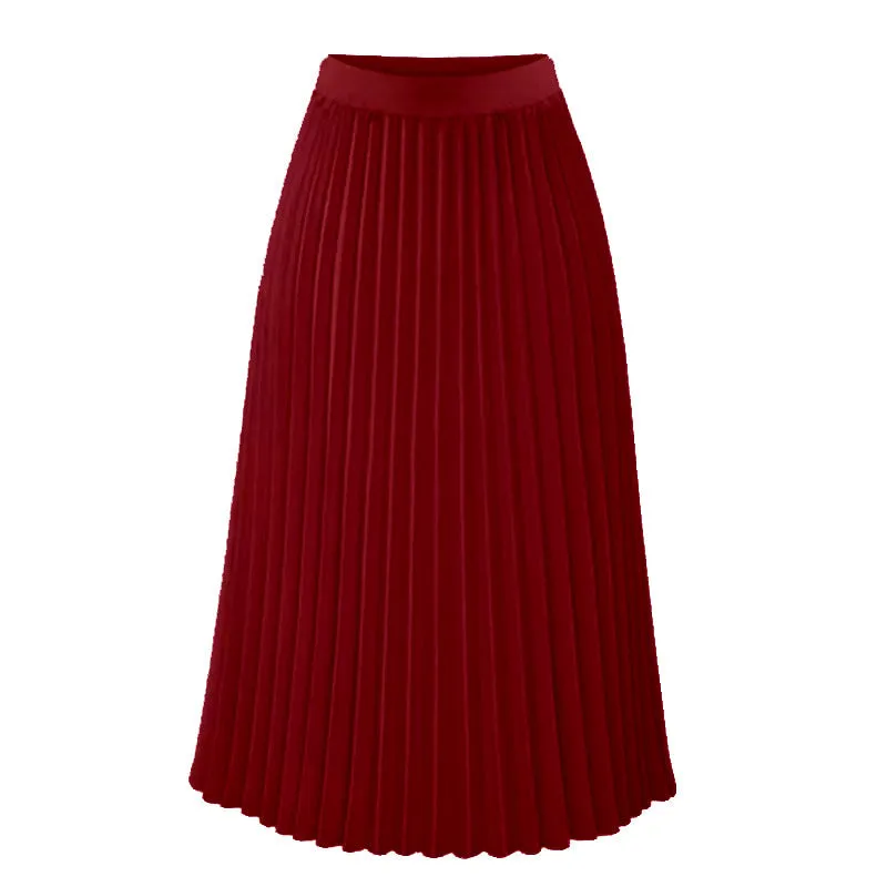 LionVII Women's Chiffon High Waist Pleated Skirts