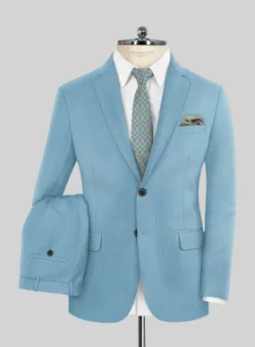 Marco Stretch Pastel Blue Wool Suit