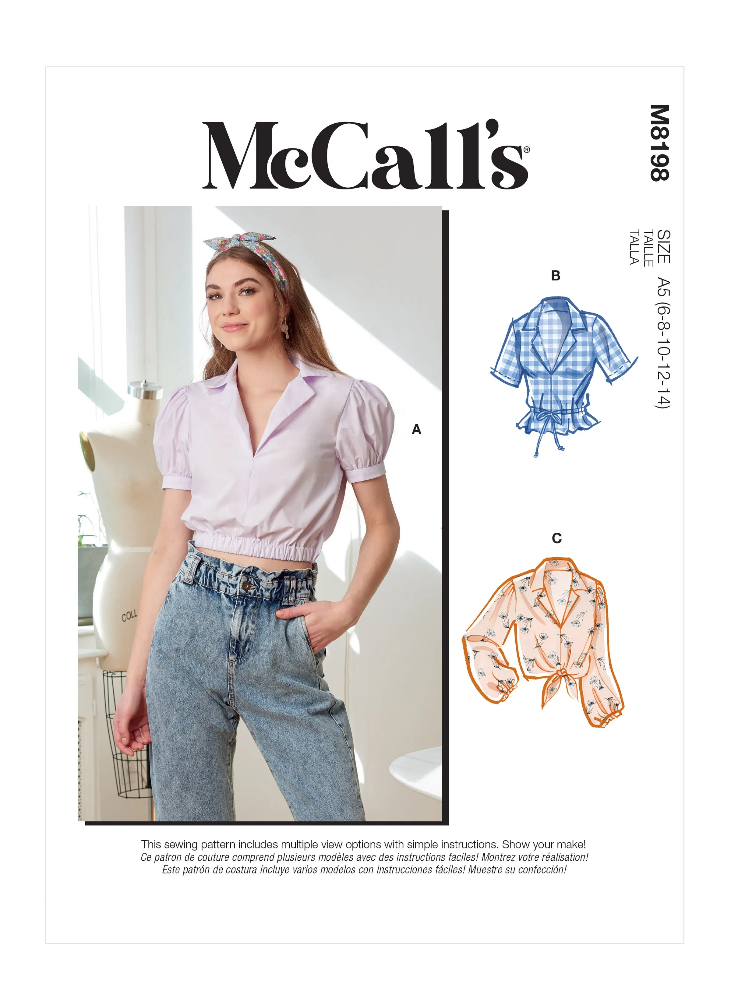 McCall's Pattern M8198 Misses' Tops