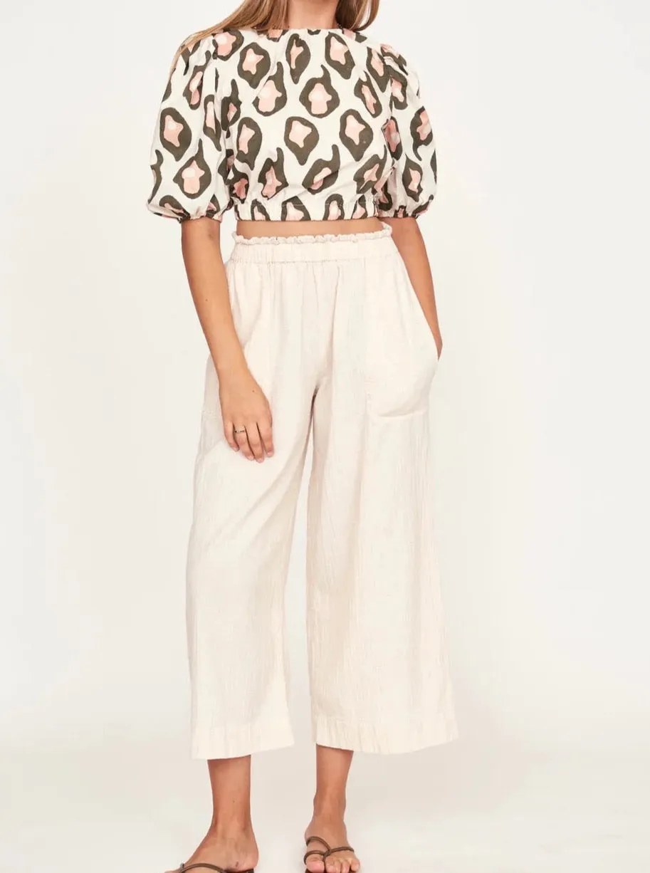 Mirth Andaman Bubble Top Oyster Print