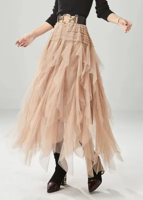 Modern Khaki Ruffled Tulle Skirts Summer ML1221