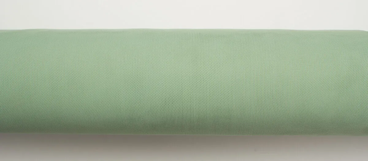 Pale Pea Green Polyamide Tulle