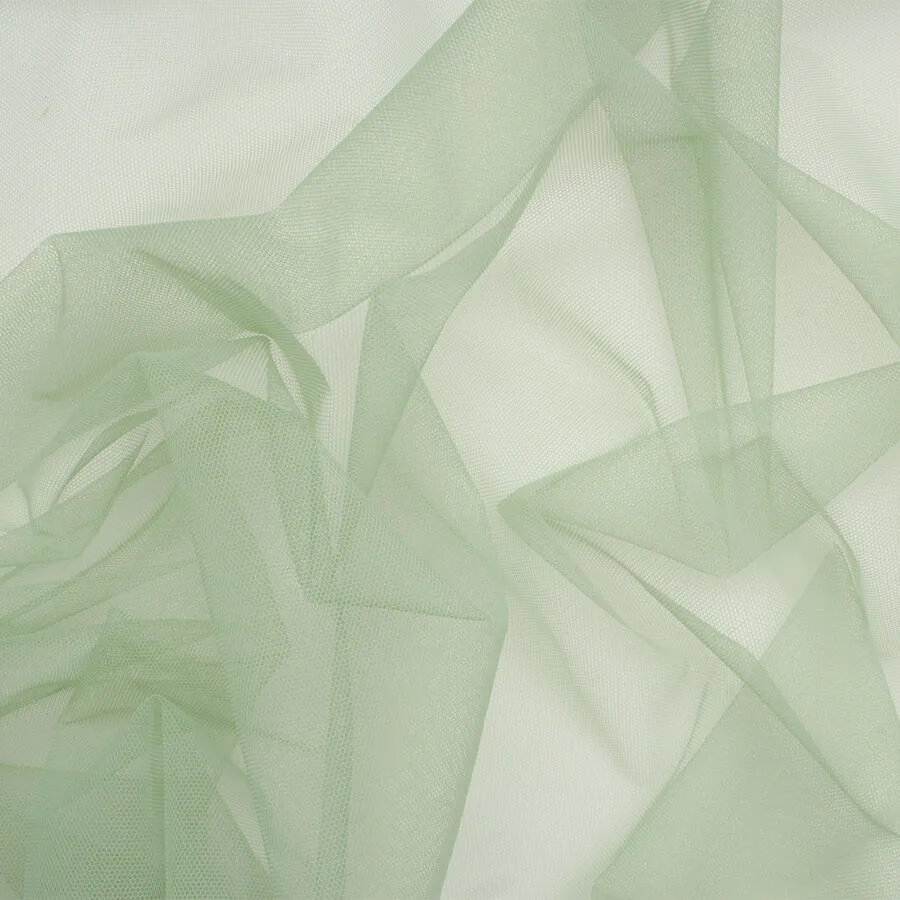 Pale Pea Green Polyamide Tulle