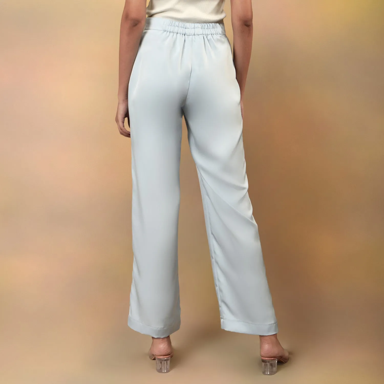 Pastel Blue Flared Trousers