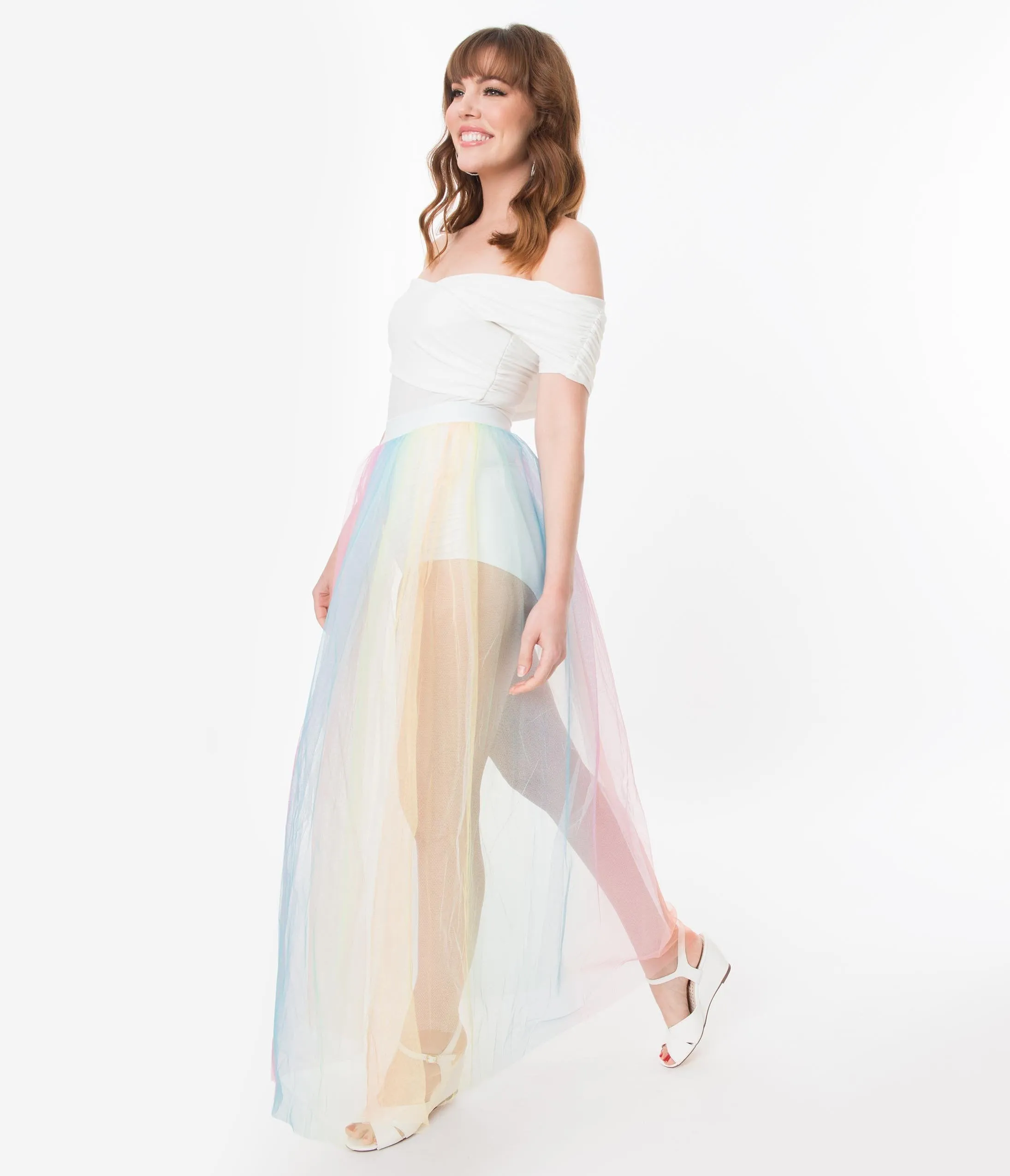 Pastel Rainbow Written In The Stars Tulle Long Skirt