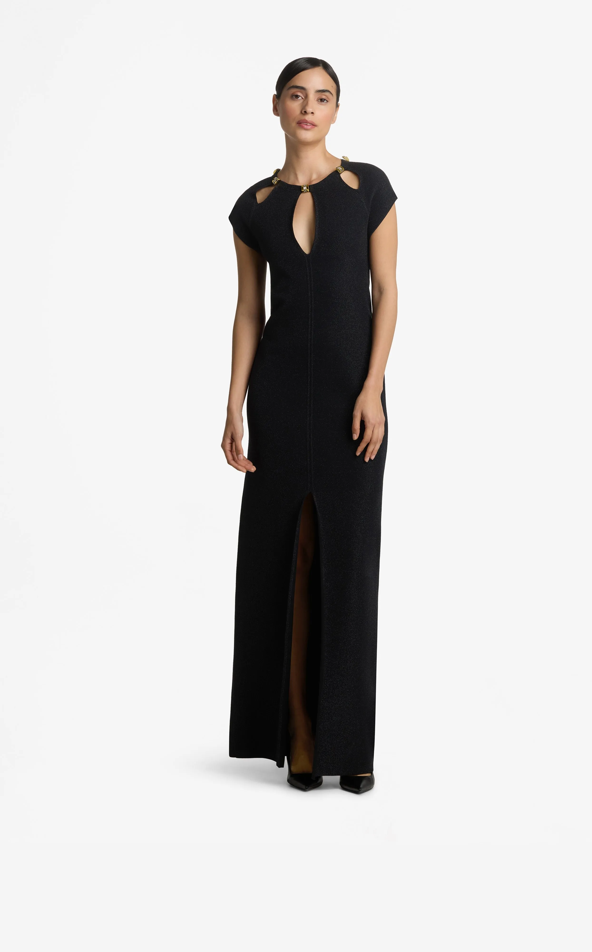 Pique Knit Lurex Gown