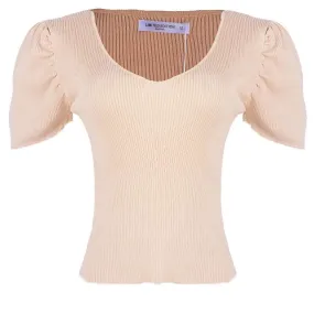 REDTAG Beige Formal Jersey Tops for Women