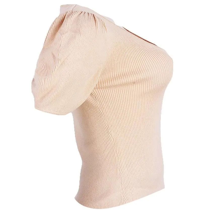 REDTAG Beige Formal Jersey Tops for Women