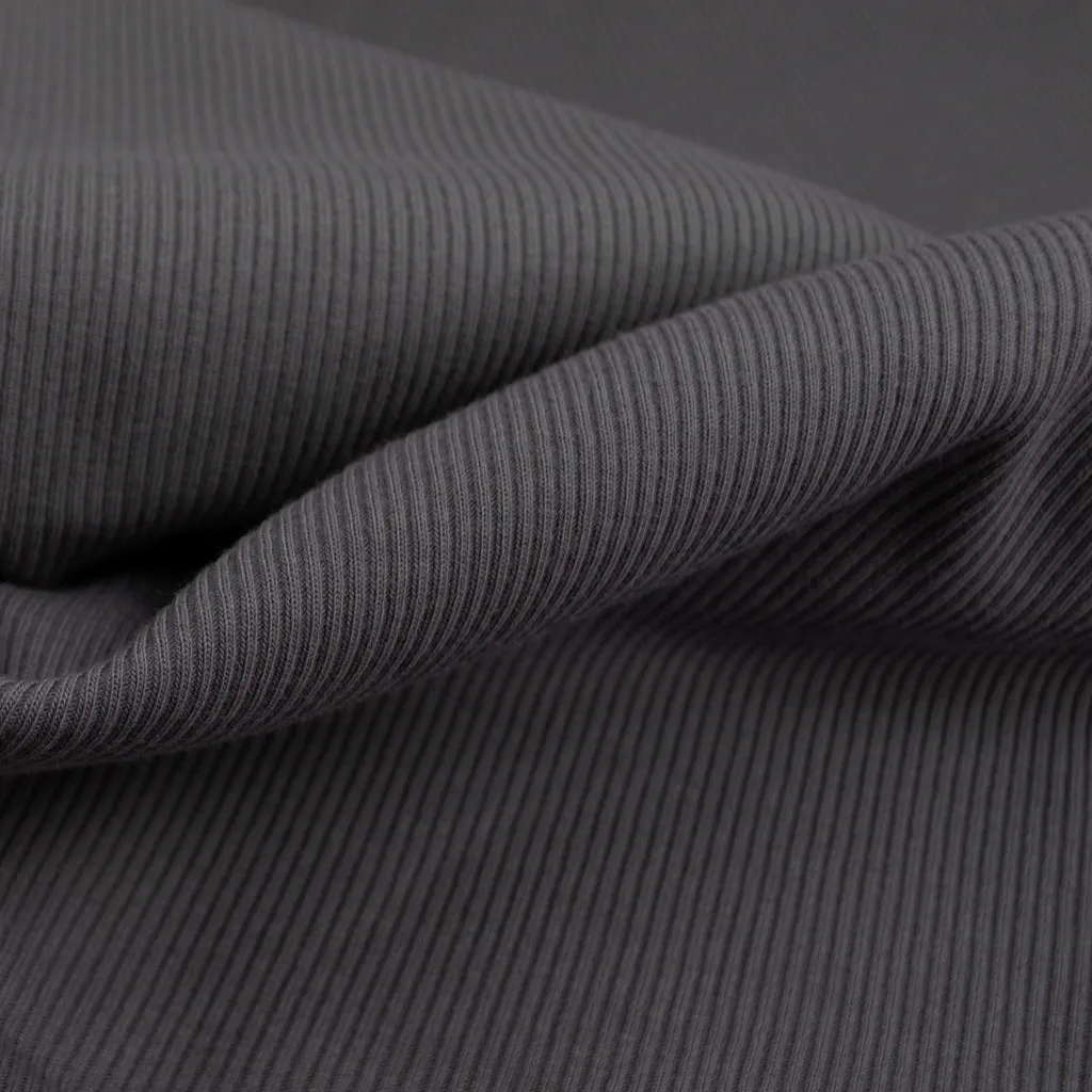 Ribbed Cotton Jersey - Steel Grey