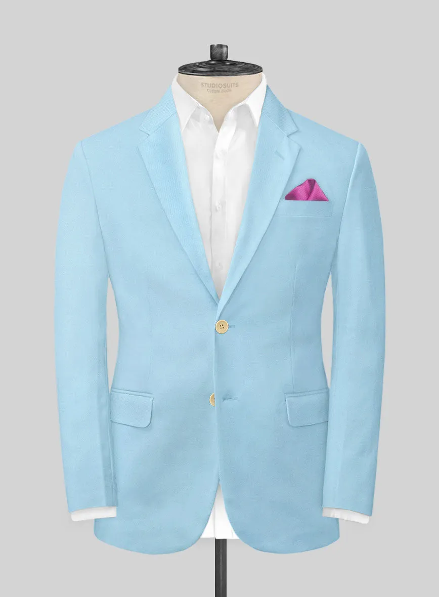 Scabal Pastel Blue Cotton Stretch Suit