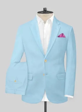 Scabal Pastel Blue Cotton Stretch Suit