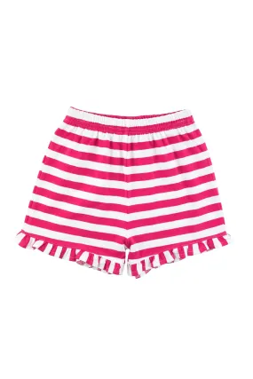 Stripe Knit Ruffle Shorts